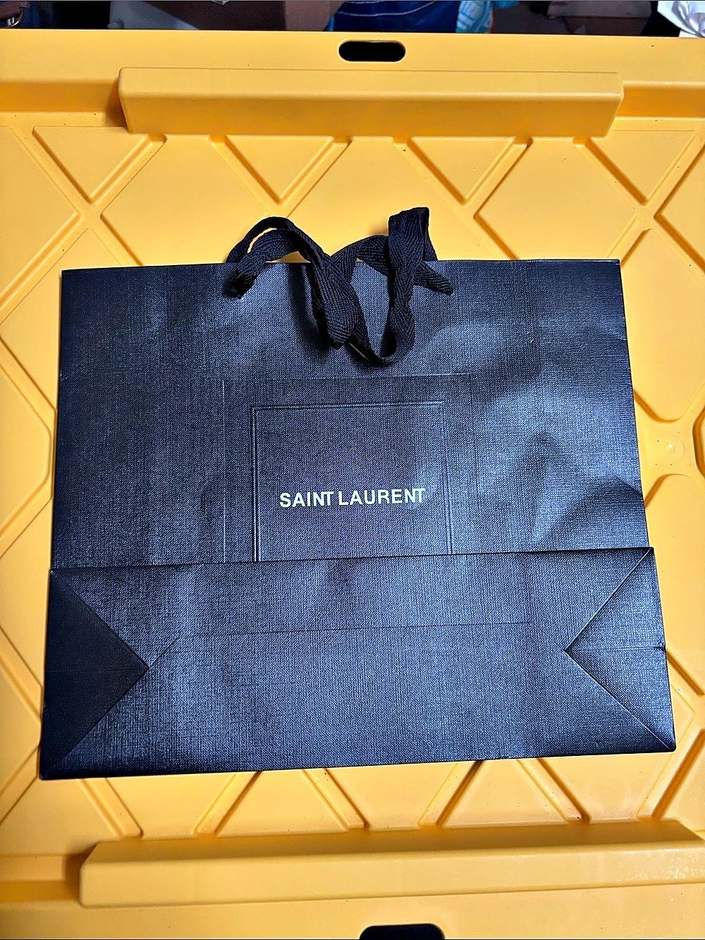 Saint Laurent Luxury Paper Shopping Bag Black Tote